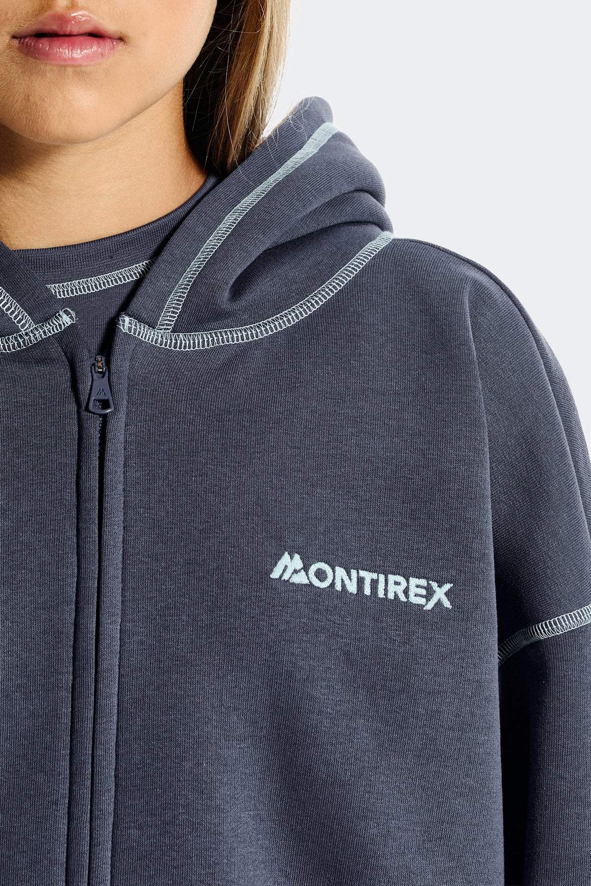 Montirex Girls' Highlight Zip Up Hood - Moonlight Blue
