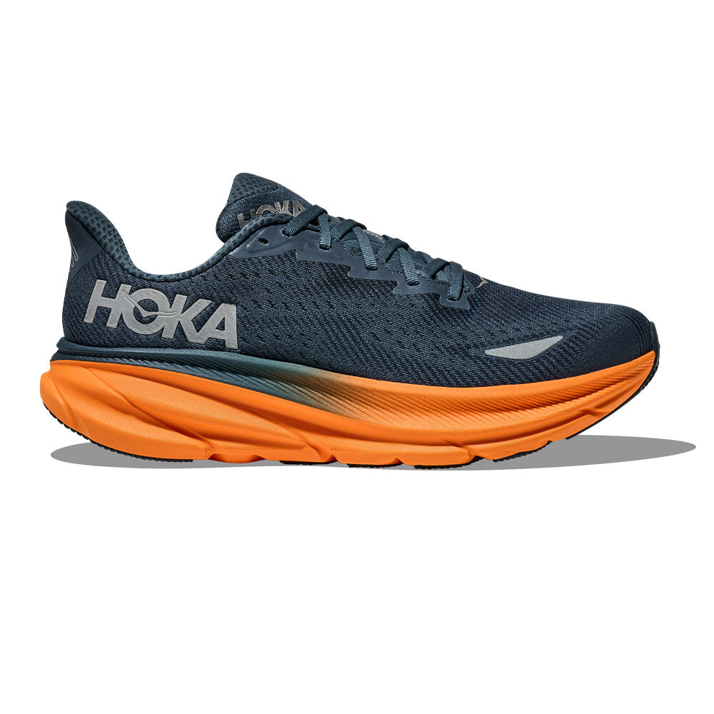 Hoka Clifton 9 GORE-TEX - stormy skies / orange zest