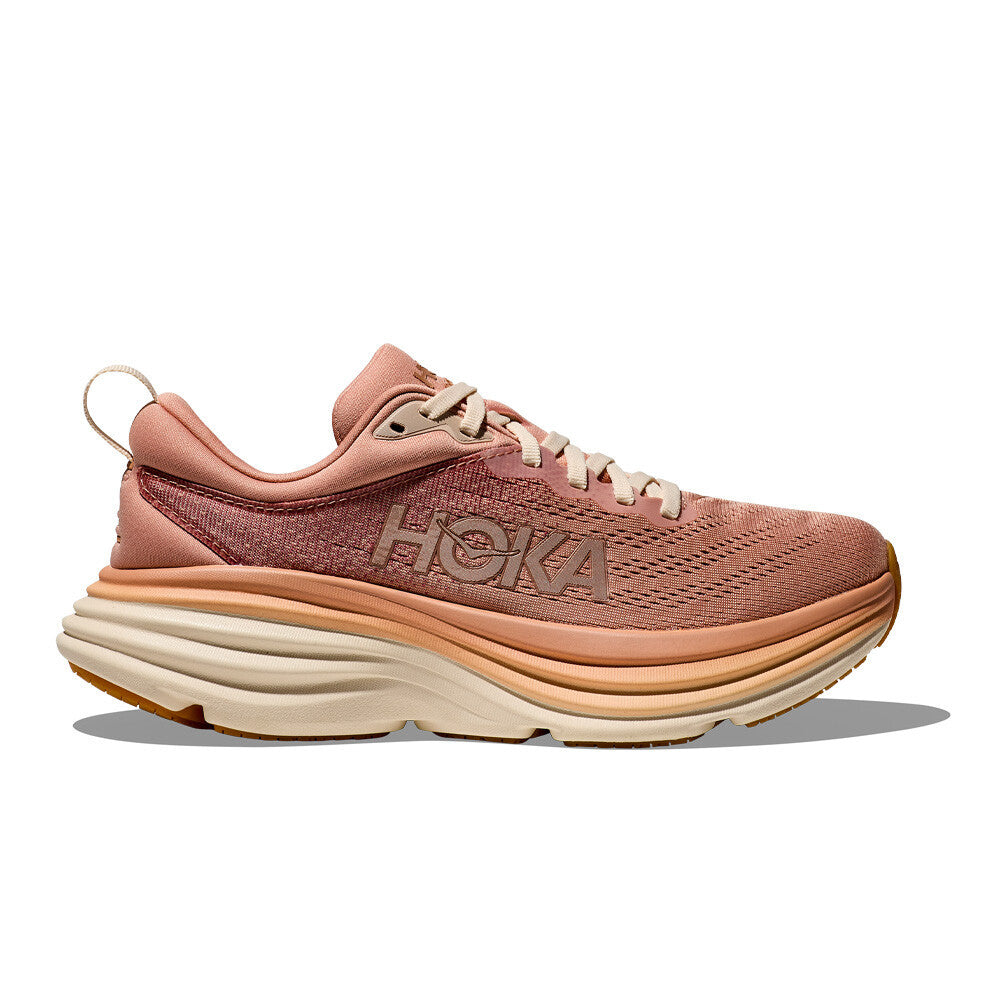 HOKA Bondi 8 Women's Running Shoes - Sandstone/Cream
