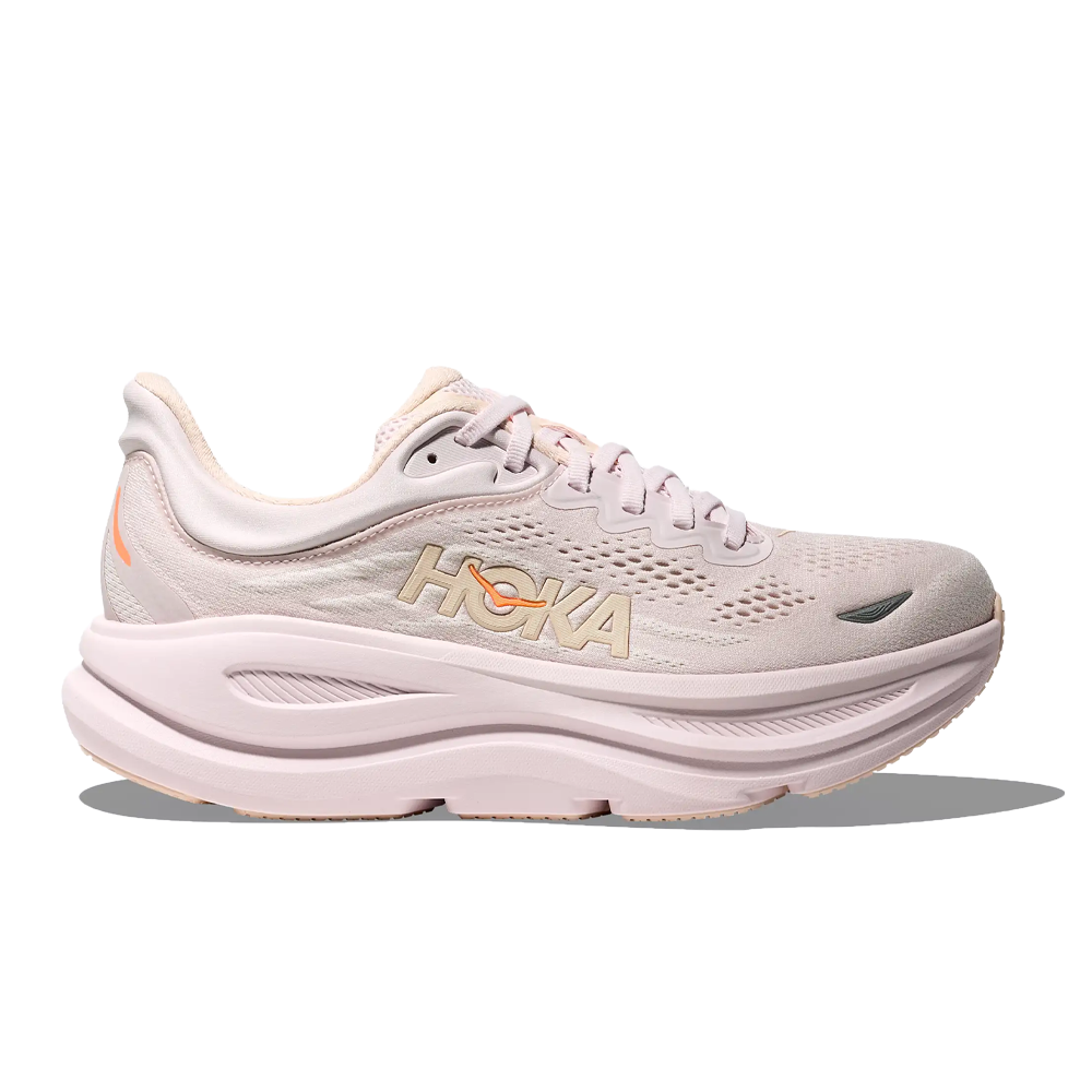 HOKA Bondi 9 Women's Running Shoes - Lilac Cream/Tangerine Glow