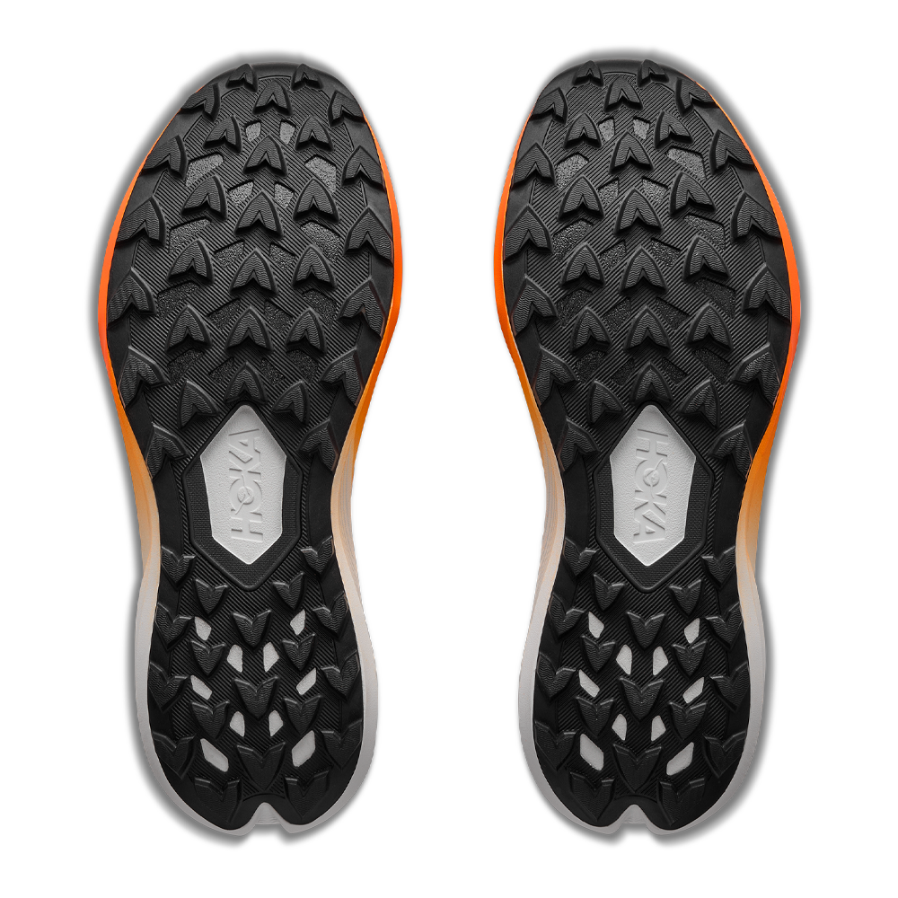 HOKA Zinal 3 Men's Trail Running Shoes - Frost/Neon Tangerine
