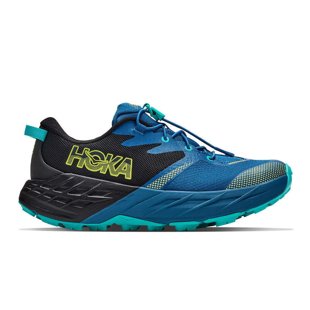 HOKA Junior Speedgoat 7 Running Shoes - Black/Nightglow Blue