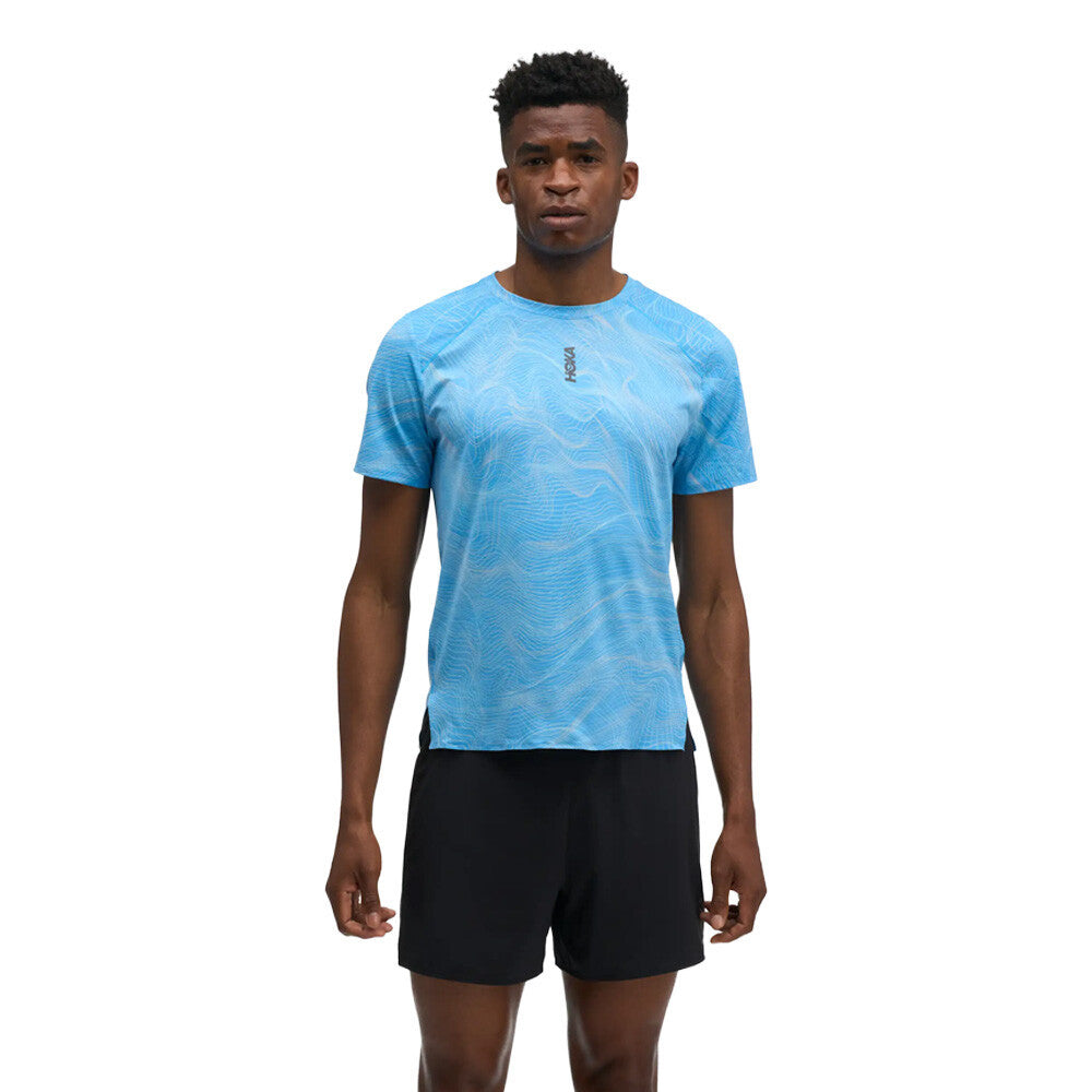 HOKA EveryRun Men's T-Shirt - Mineral Blue Prt