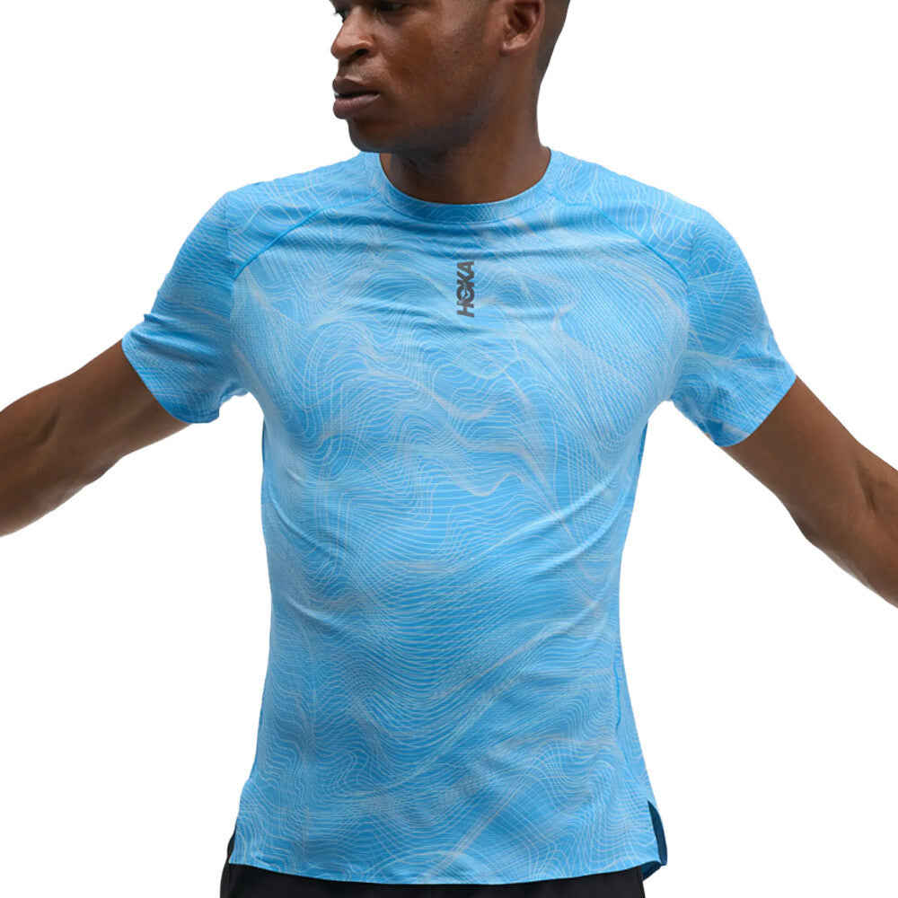 HOKA EveryRun Men's T-Shirt - Mineral Blue Prt