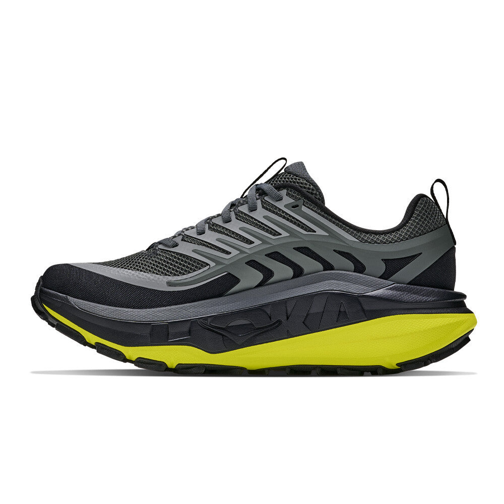 HOKA Stinson 8 Men's Trail Running Shoes - Black/Hoka Citrus
