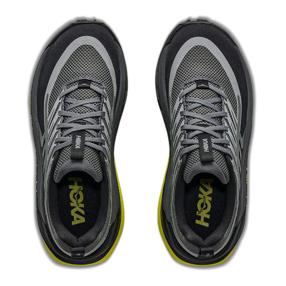 HOKA Stinson 8 Men's Trail Running Shoes - Black/Hoka Citrus