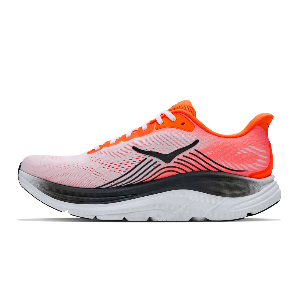 HOKA Clifton 11 Men's Running Shoes (2E Width) - Neon Tangerine/Frost