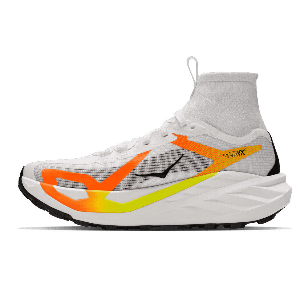 HOKA Tecton X 4 Men's Trail Running Shoes - Frost/Neon Tangerine