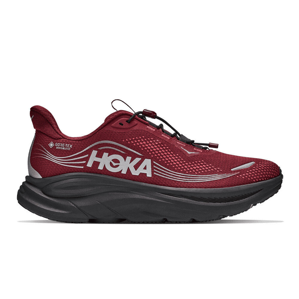 HOKA Clifton 11 GORE-TEX Men's Running Shoes - Varsity Burgundy/Carbon Black