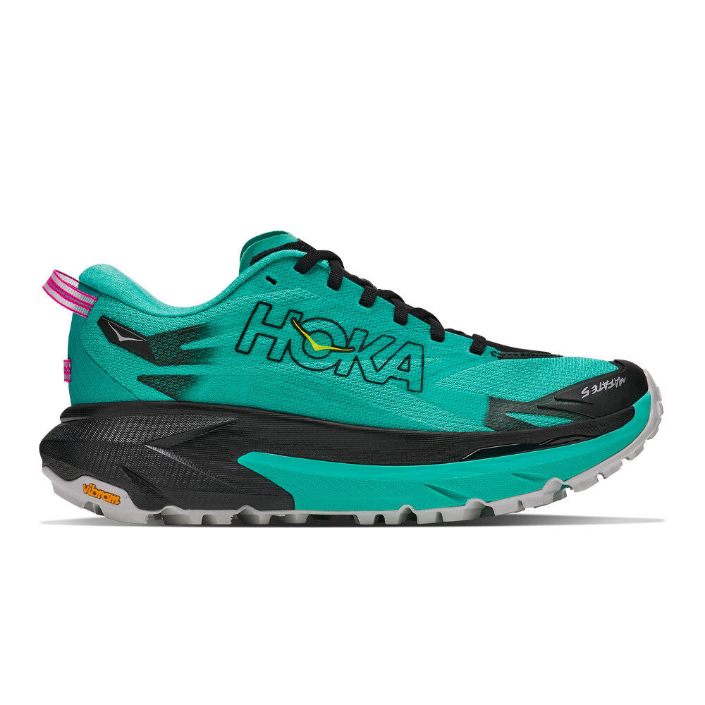 HOKA Mafate 5 Women's Trail Running Shoes - Black/Electric Aqua