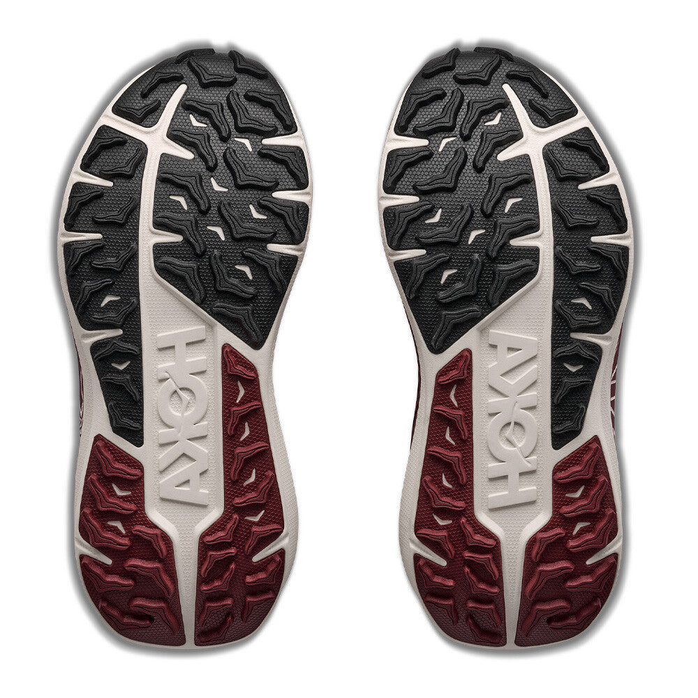 HOKA Stinson 8 Women's Trail Running Shoes - Alabaster/Varsity Burgundy