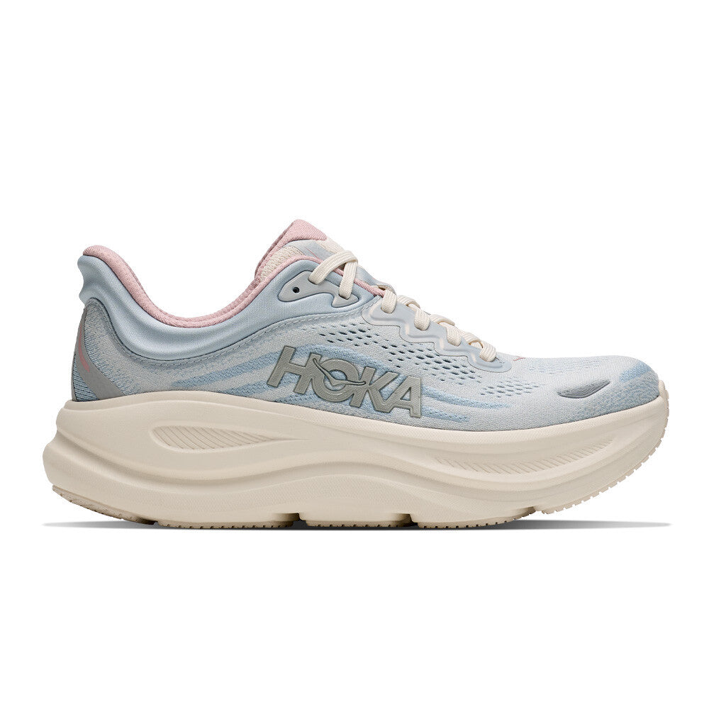 HOKA Bondi 9 GLM Women's Running Shoes - Alabaster/Mineral Blue