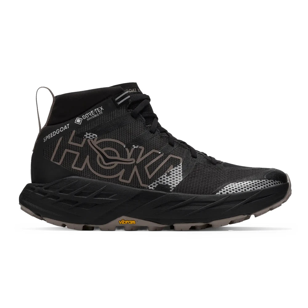 HOKA Speedgoat 7 Hike GORE-TEX Men's Hiking Shoes - Black/Pebble Grey