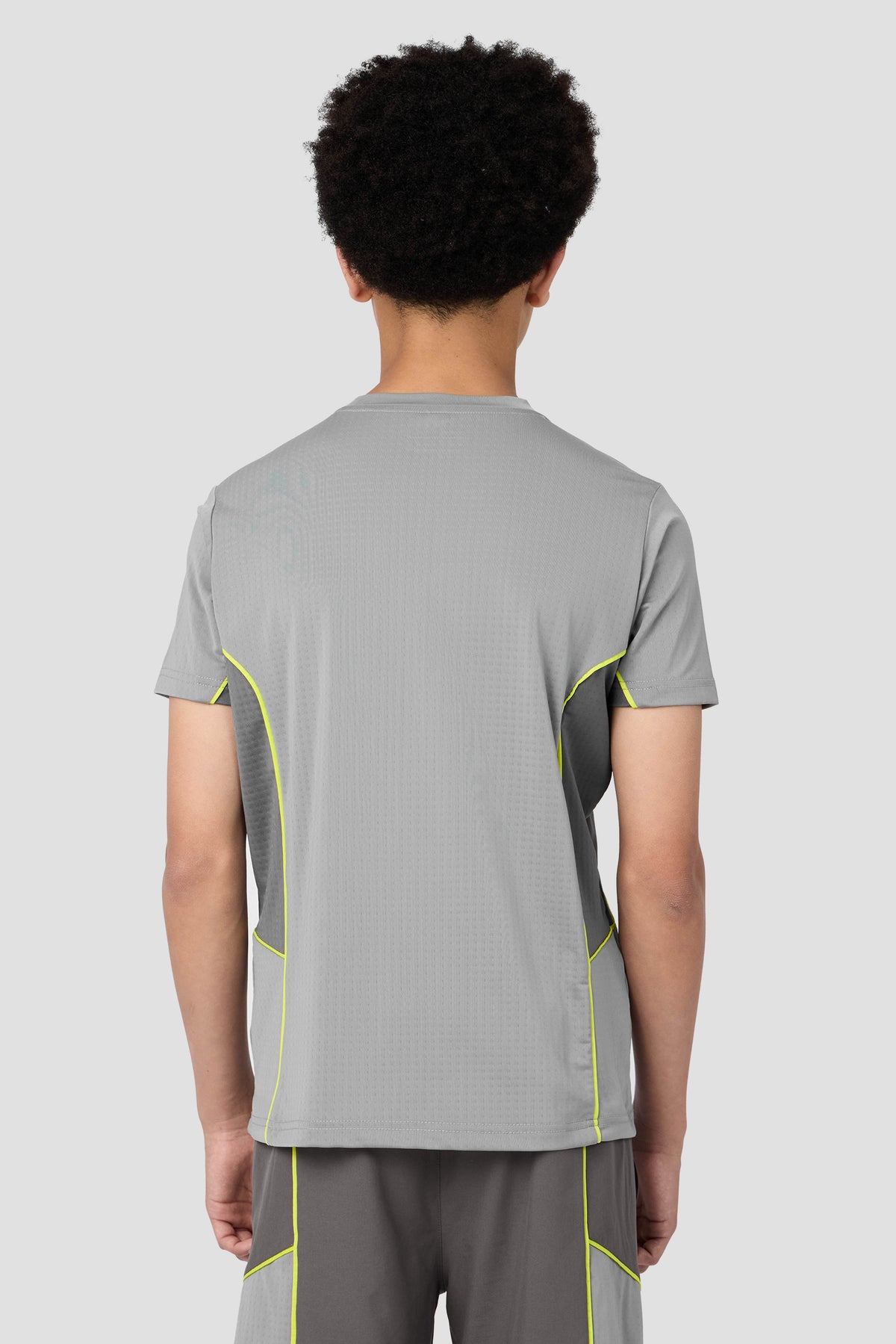 Montirex Junior Chroma T-Shirt - Platinum Grey Cement Grey Electric Lime