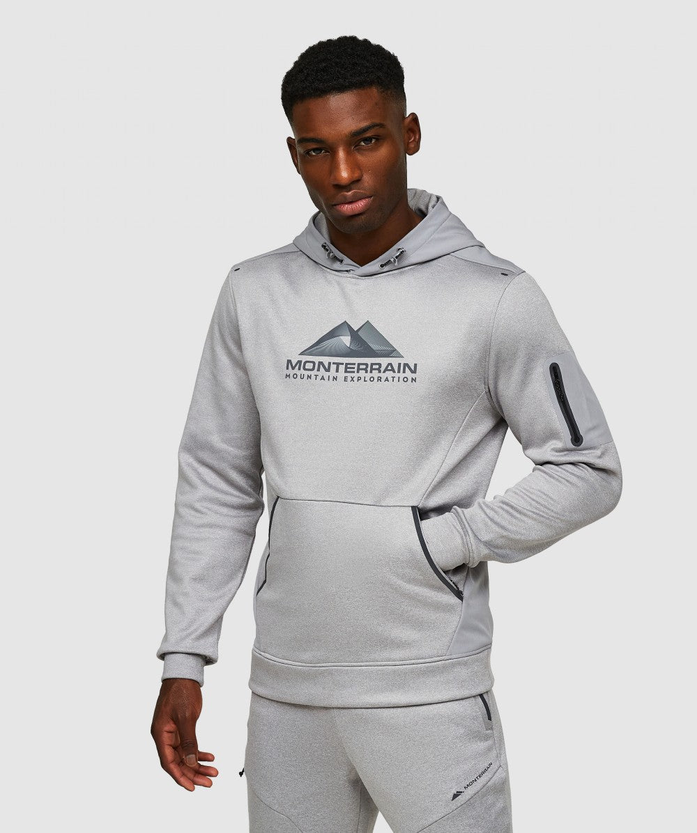 MONTERRAIN SPEED 2.0 POLY FLEECE OVERHEAD HOODIE - GREY MARL