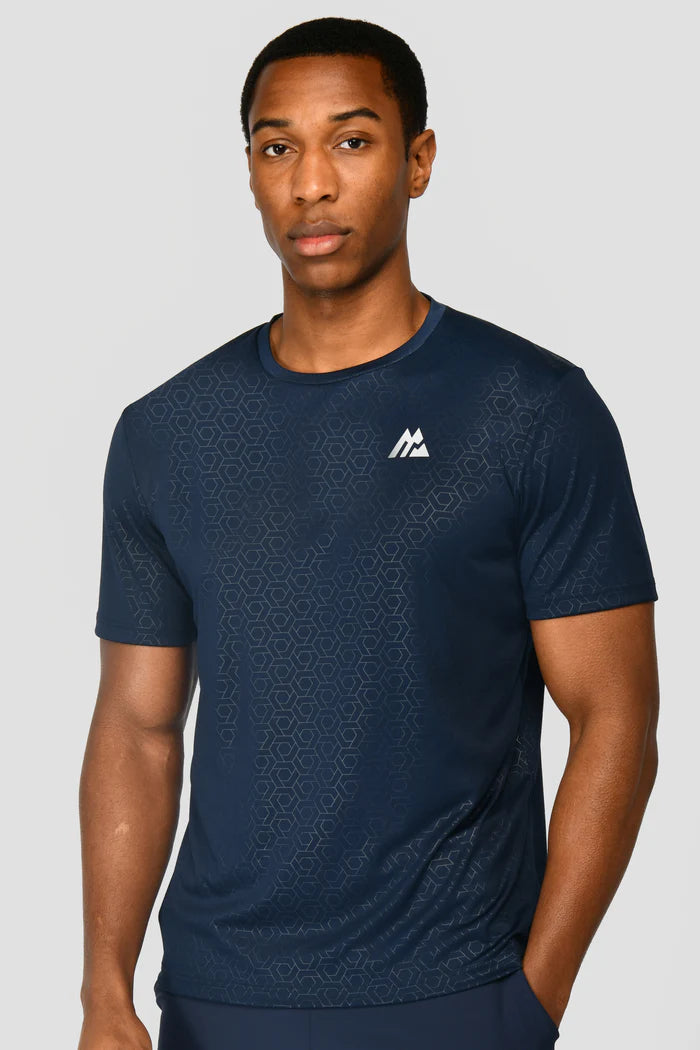 MONTIREX MTX EMBOSSED T SHIRT - MIDNIGHT BLUE