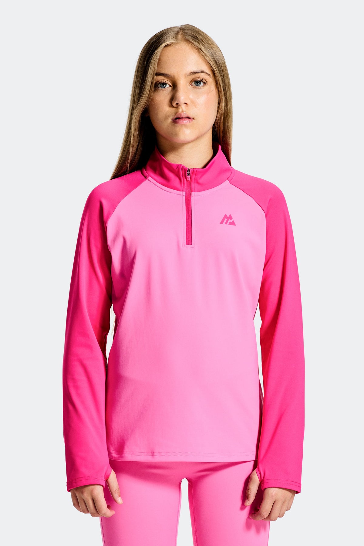Montirex Girls' Dash 1/4 Zip - Peony Pink Cerise