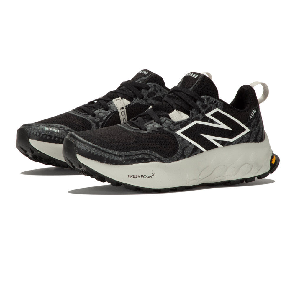 New Balance Fresh Foam X Hierro V8 Women's Trail Running Shoes (D Width) - Black/Sea Salt/Grey Matter