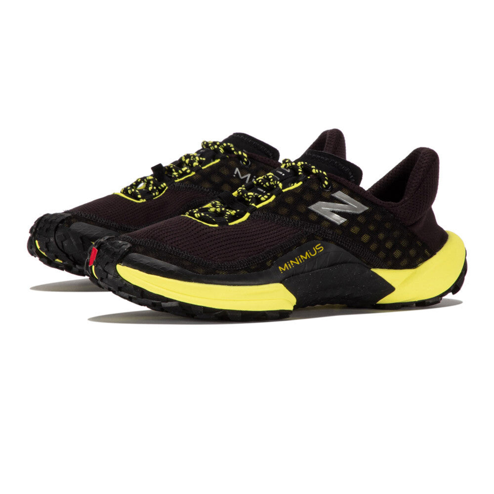 New Balance Minimus Men's Trail Running Shoes - Black/Firefly/Ginger Lemon