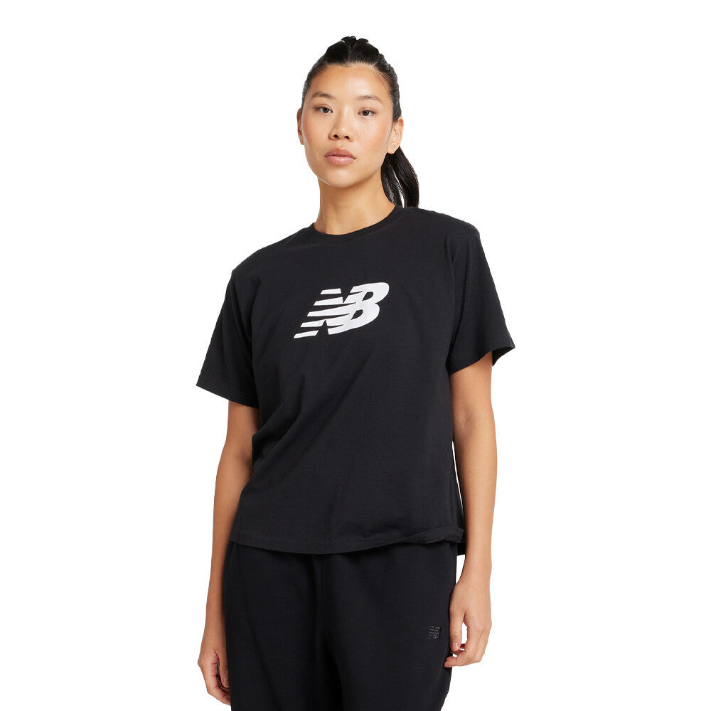 New Balance Sport Jersey Relaxed Logo Women's T-Shirt - Black