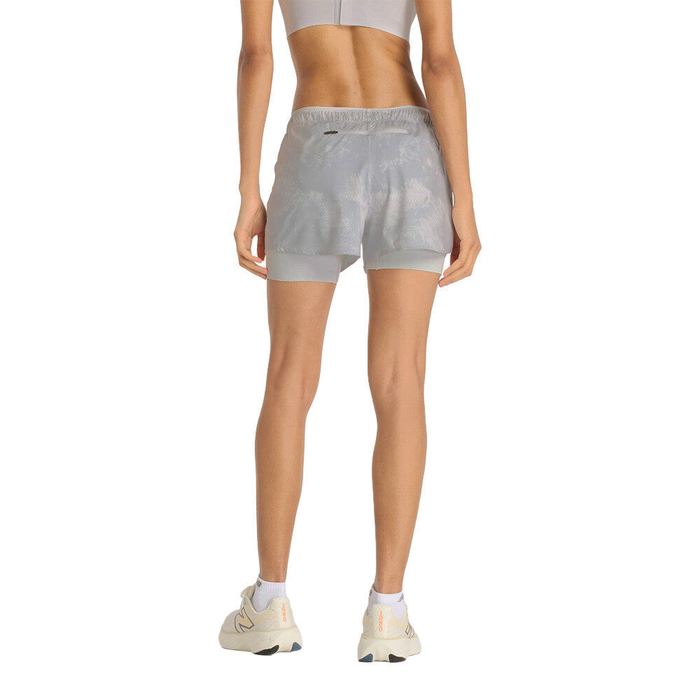 New Balance RC Printed 2-in-1 3 Inch Women's Shorts - Grey