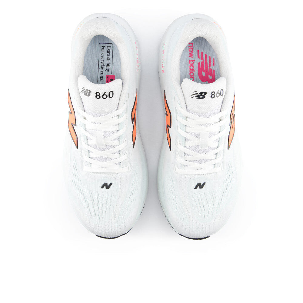 New Balance Fresh Foam X 860v15 Men's Running Shoes - White/Tangerine Heat/Glint Blue
