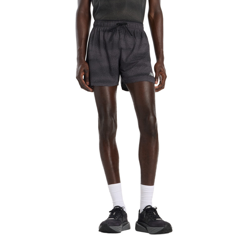 New Balance RC Printed 5 Inch Men's Shorts - Black/Castlerock