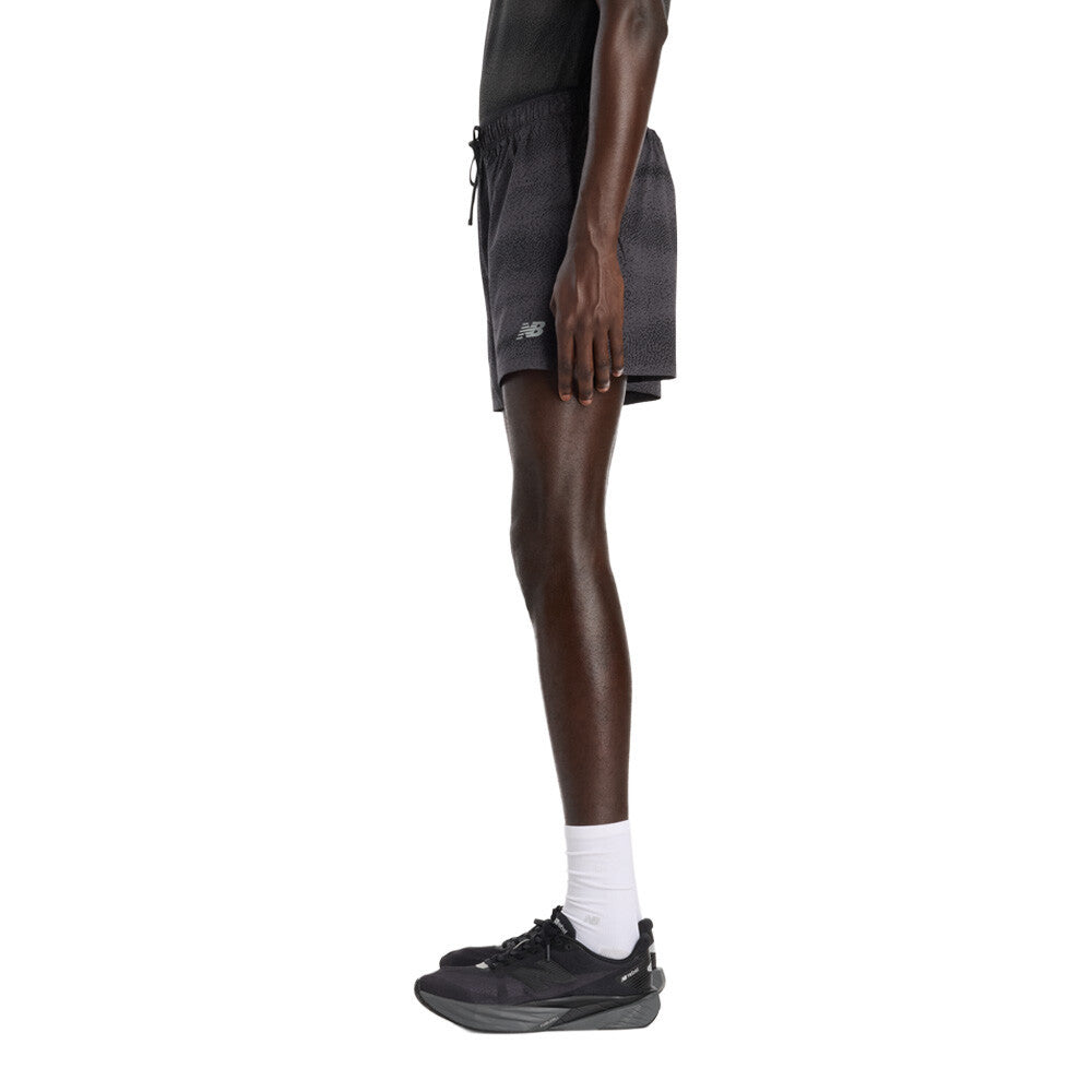 New Balance RC Printed 5 Inch Men's Shorts - Black/Castlerock
