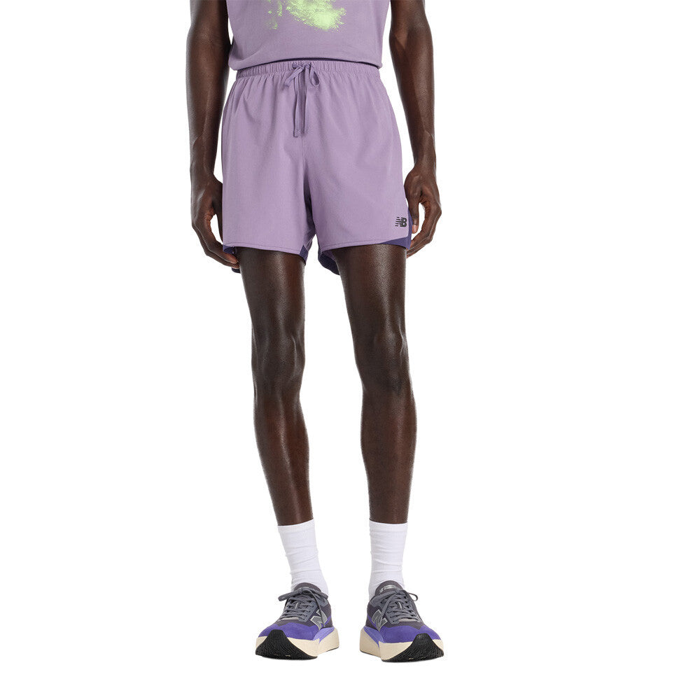 New Balance RC Essential 5 Inch Men's Running Shorts - Candied Violet/Slate Grey
