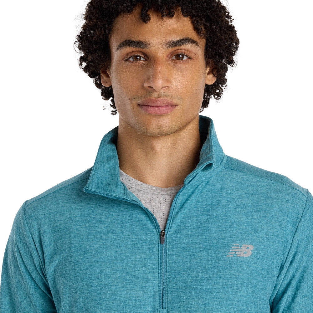 New Balance Space Dye 1/4 Zip Men's Running Top - Blue