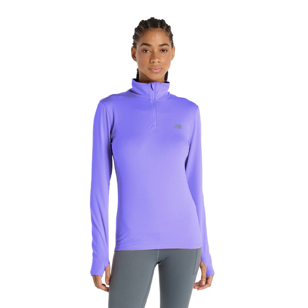 New Balance Sport Essentials Space Dye Quarter Zip Women's Half Zip Top - Electric Purple