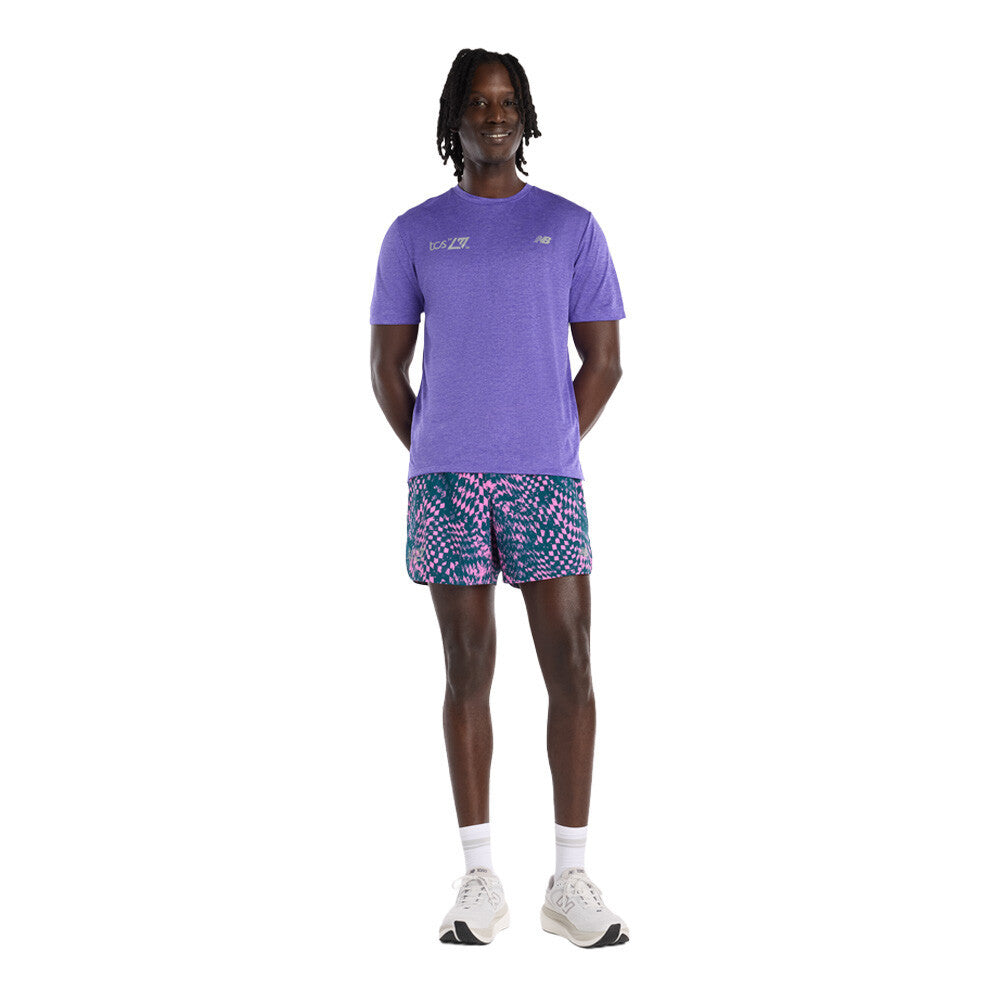 New Balance London Edition RC Printed Men's Shorts - Purple/Pink