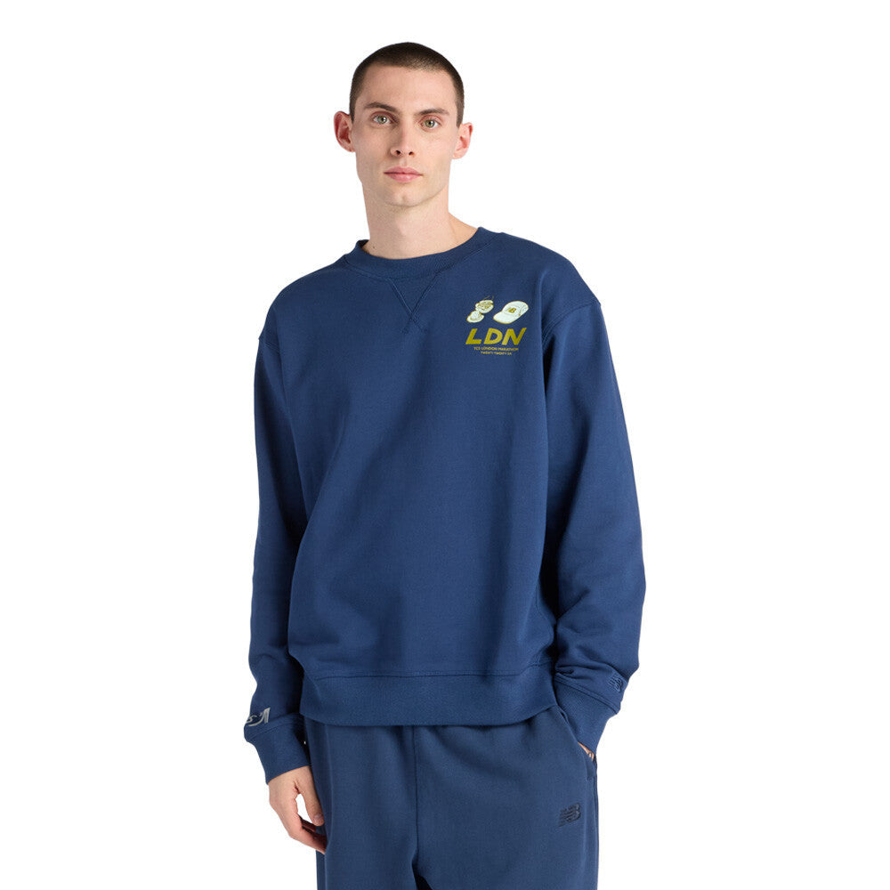 New Balance London Edition Athletics Graphic Men's Top - Navy Blue