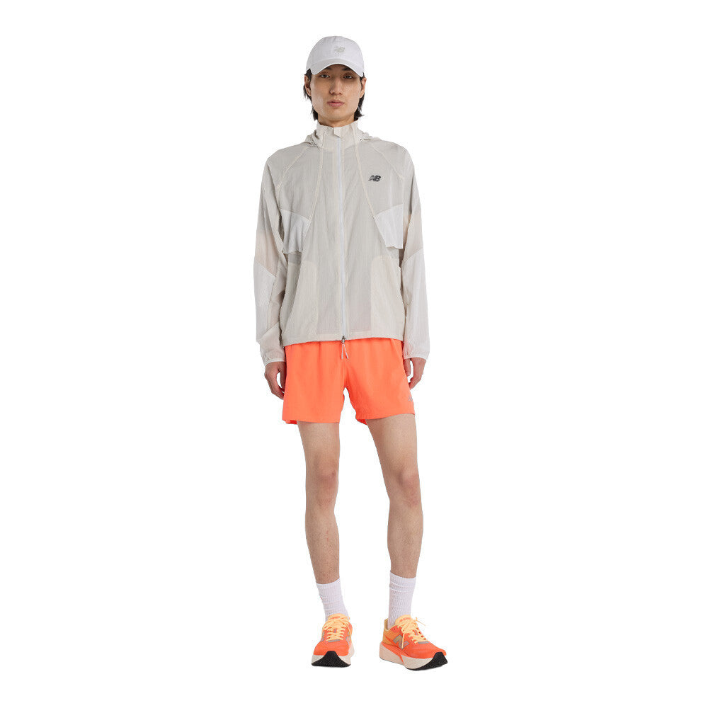 New Balance RC Seamless 5 Inch Men's Running Shorts - Tangerine Heat/Slate Grey