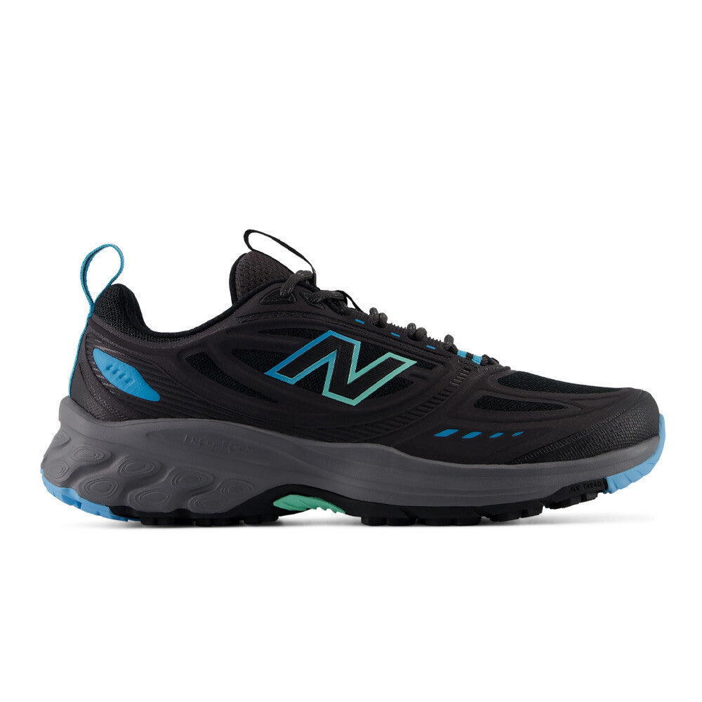 New Balance 410v9 Women's Trail Running Shoes - Black/Blue Glaze/Bright Mint