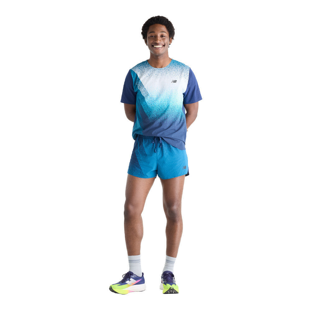 New Balance RC Ultra Light 3 Inch Printed Men's Running Shorts - Blue