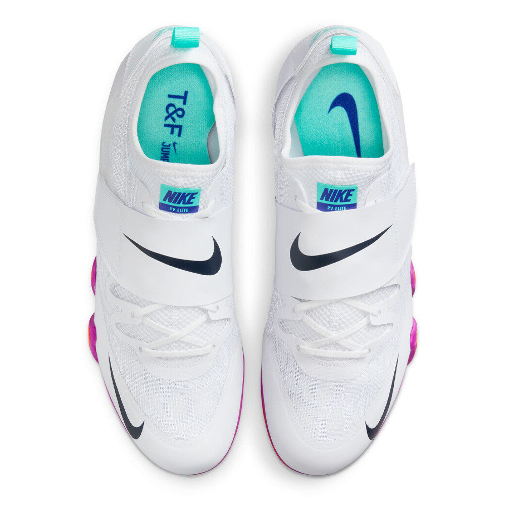 Nike Pole Vault Elite Men's Spikes - White/Teal Tint/Fire Pink