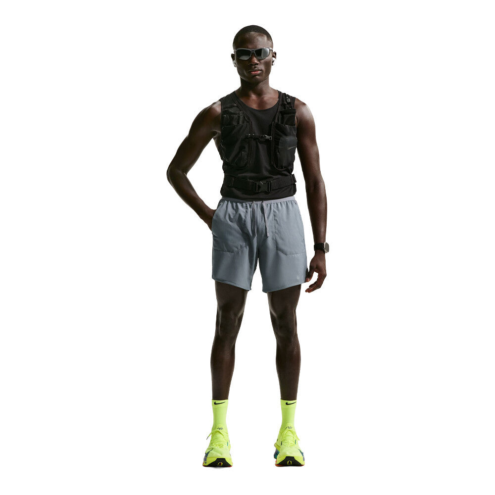 Nike Dri-FIT Stride 7 Inch Men's 2in1 Shorts - Smoke Grey/Reflective Silver