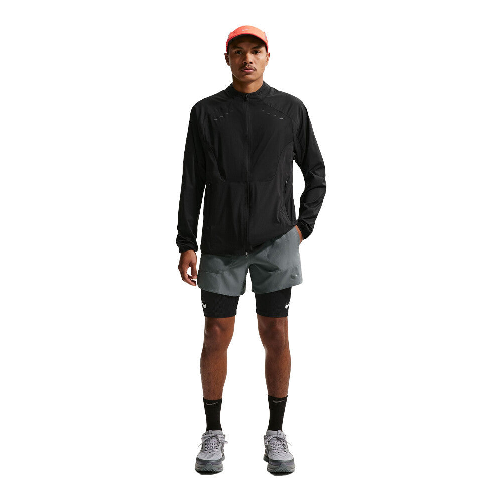 Nike Dri-FIT Stride 5 Inch Brief-Lined Men's Shorts - Smoke Grey/Reflective Silver