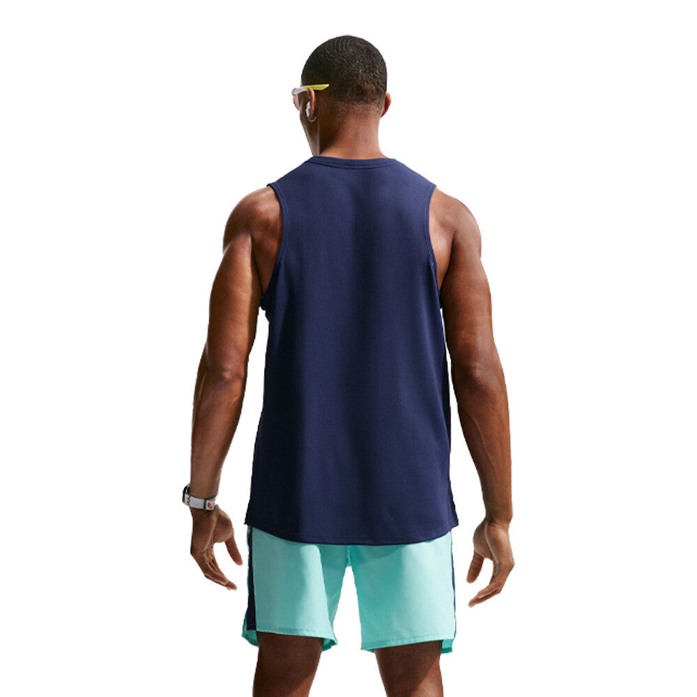 Nike Dri-FIT Miler Men's Running Vest - Midnight Navy/Reflective Silver