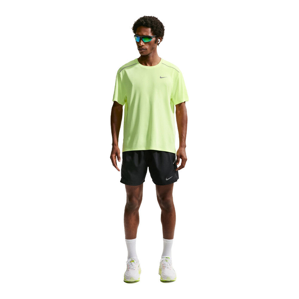 Nike Dri-FIT Miler 5 Inch 2-in-1 Men's Shorts - Black/Reflective Silver