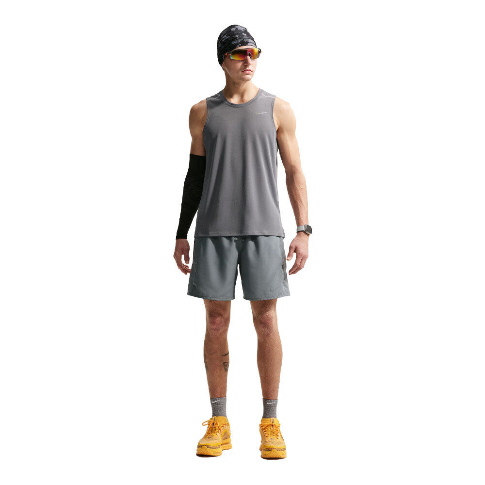 Nike Dri-FIT Miler 7 Inch Brief-Lined Men's Shorts - Smoke Grey/Smoke Grey/Reflective Silver