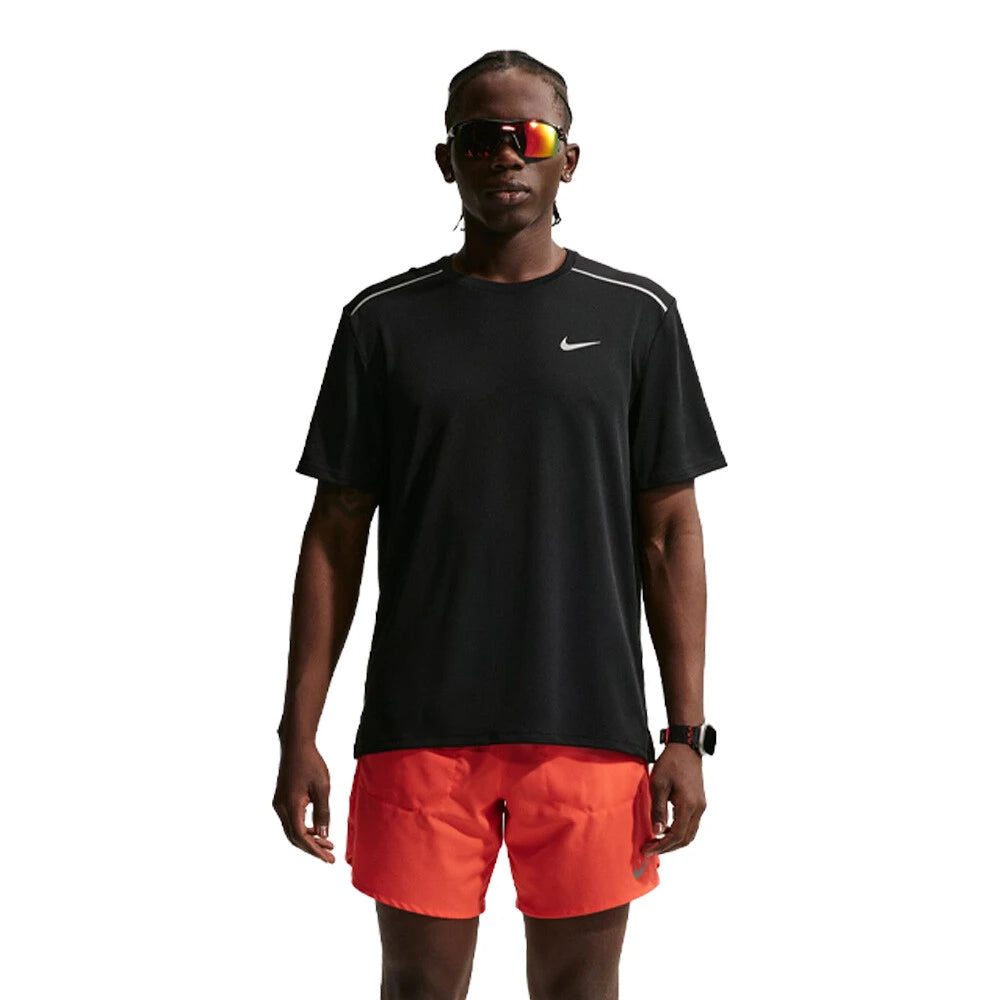 Nike Dri-FIT Miler Men's Running T-Shirt - Black/Reflective Silver