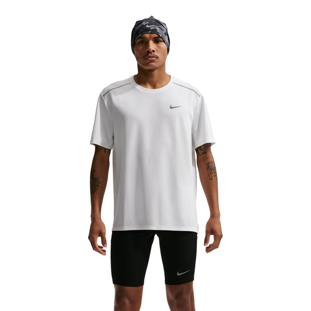 Nike Dri-FIT Miler Men's Running T-Shirt - White/Reflective Silver