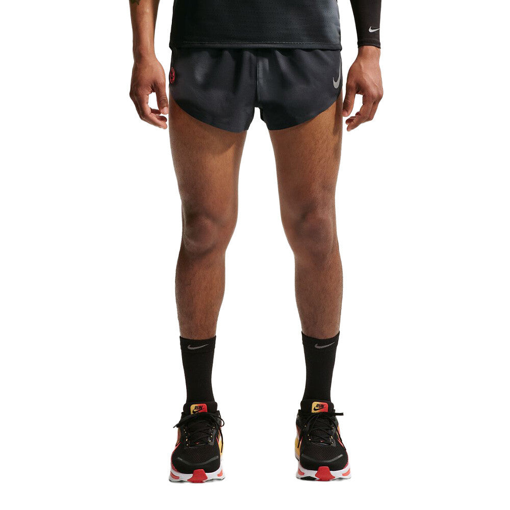 Nike Dri-FIT ADV AeroSwift 2 Inch Brief Lined Men's Running Shorts - Black/Dark Smoke Grey/Bright Crimson