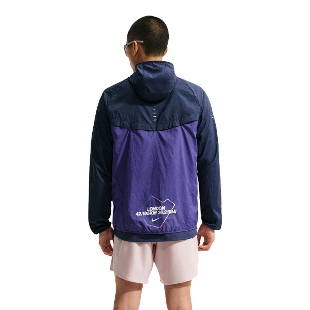Nike Stride Repel UV Men's Running Jacket - Midnight Navy/Court Purple
