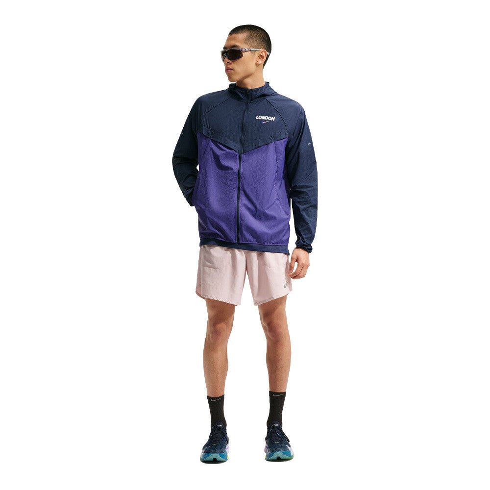 Nike Stride Repel UV Men's Running Jacket - Midnight Navy/Court Purple