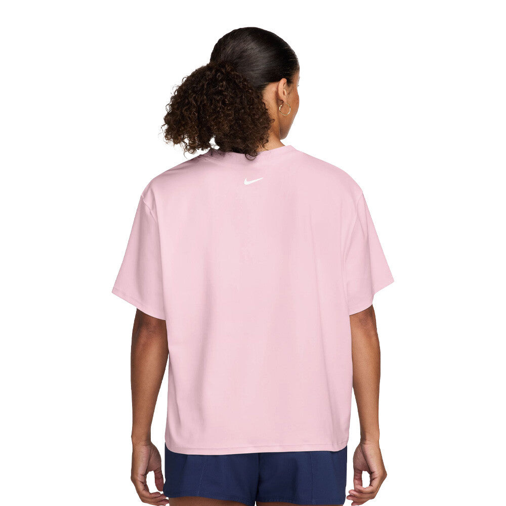 Nike Pro Dri-FIT Loose Women's T-Shirt - Pink Foam/White