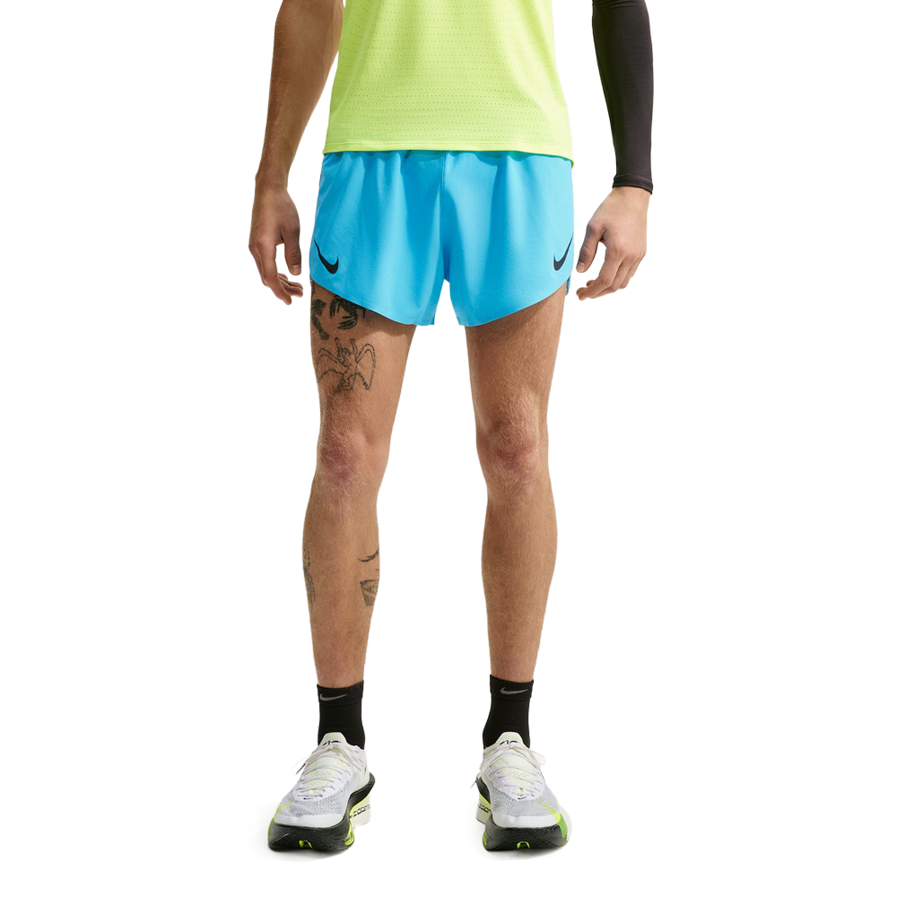 Nike AeroSwift Dri-FIT ADV 4 Inch Brief-Lined Men's Running Shorts - Light Current Blue/Black