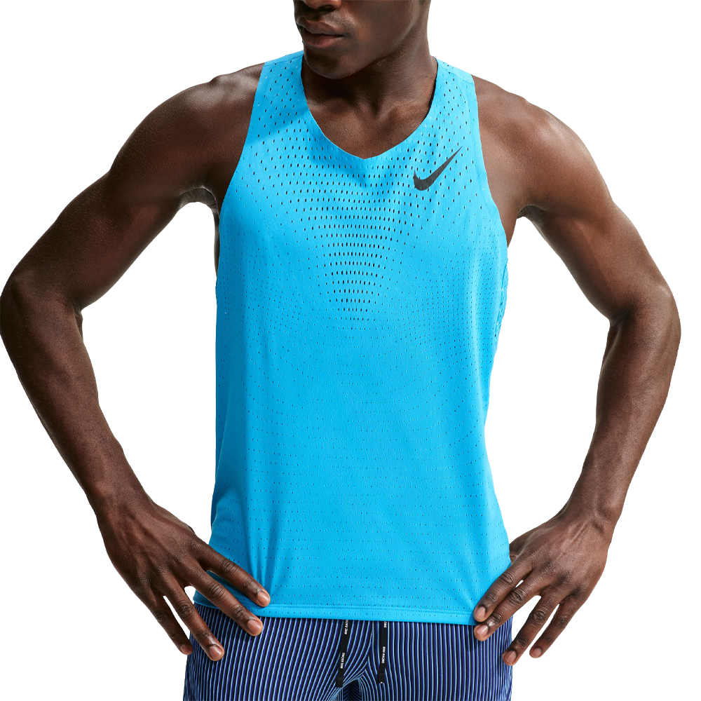 Nike Dri-FIT ADV Aeroswift Men's Running Vest - Light Current Blue/Black